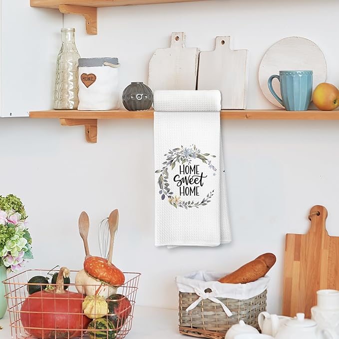 Voatok Home Sweet Home Garland Bath Towel,Family Sweet Gifts Decorative Towel,New Home Housewarming Decor,Mom Gifts