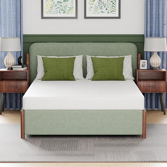 FDW | 6 Inch Full Mattress | Medium Firm | Gel Memory Foam Mattress | White | Bed in a Box, CertiPUR-US Certified | Pressure Relief, Cooling Ventilated Foam | Washable Removable Cover