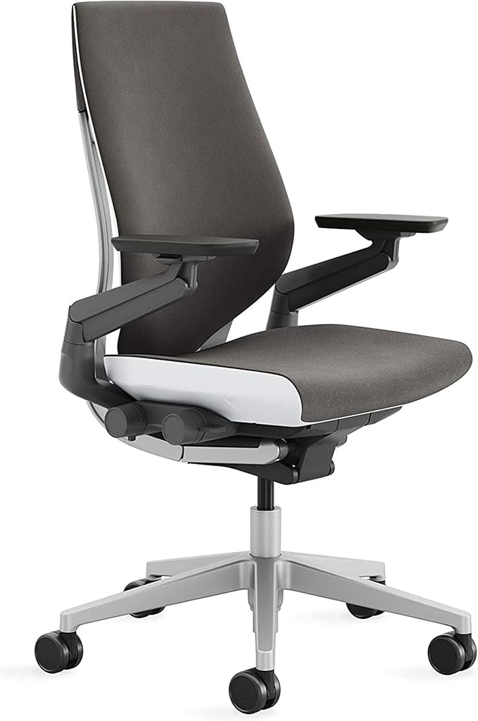 Steelcase Gesture Office Chair - Ergonomic Work Chair with Wheels for Carpet - Comfortable - Intuitive-to-Adjust for Desk - 360-Degree Arms - Graphite Gray Fabric