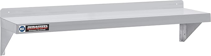 DuraSteel Stainless Steel Shelf - 48 Inch Wide x 14 Deep Commercial NSF Mounted Metal Wall Shelf Pantry Organizer Garage Storage Shelves - Rack Shelving Restaurant Kitchen Units Laundry Utility Room