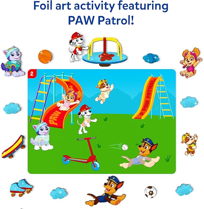 Skillmatics Foil Fun - PAW Patrol, Mess-Free Art & Craft Kits for Kids, DIY Creative Activity, Travel Toys, Christmas Gifts for Fans of Chase, Marshall, Skye, Girls, Boys, Ages 4, 5, 6, 7, 8 and Up
