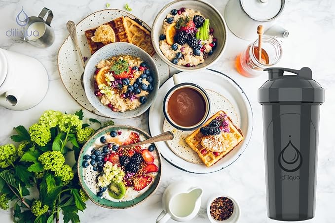 2 PACK, Double 24 oz Shaker Bottles with Powerful Wire Whisks for Protein Mixes | Leakproof Blender Shaker Bottles (Black)| BPA-Free & Dishwasher Safe | Shaker Cup for Protein Shakes