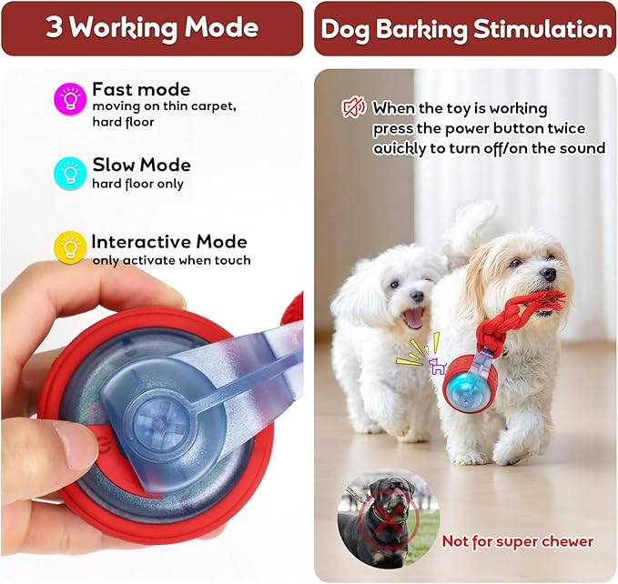 Dog Toys Interactive Dogs Ball with Super High-Speed Rechargeable Dog Toy Ball for Puppies