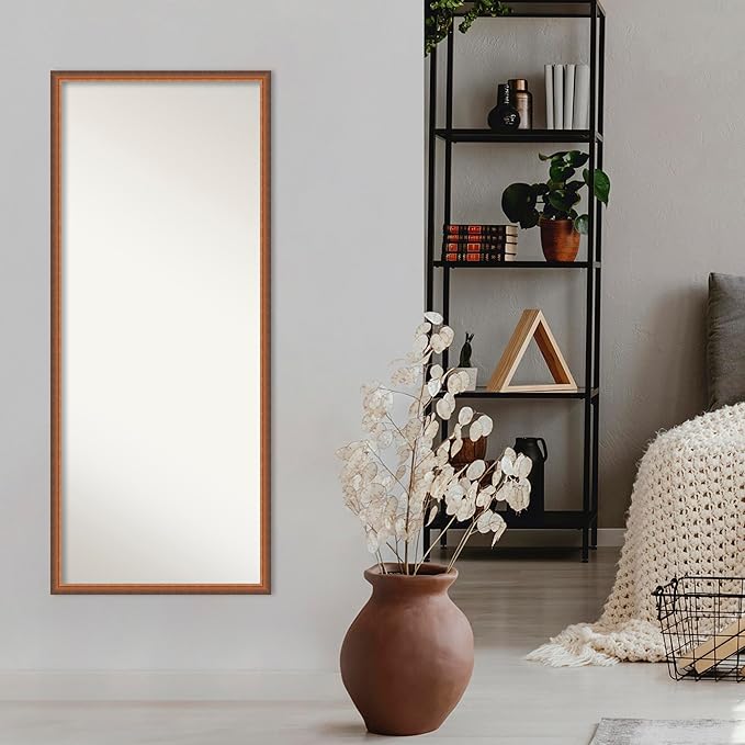 Amanti Art Bronze Full Length Mirror, 62x26 Two Tone Bronze Copper Tall Free Standing Body Wall Mirror Full Length for Dressing, Modern Wood Frame, Lean on Floor or Hang, Wall Decor