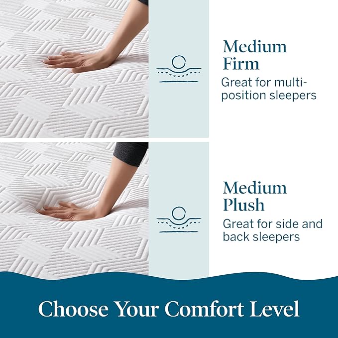 Lucid 14 Inch Memory Foam Mattress - Medium Plush Feel - Infused with Refreshing Bamboo Charcoal and Cooling Gel - Bed in a Box - Temperature Regulating - Pressure Relief - Breathable - King Size