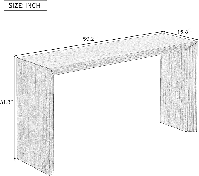 Modern Farmhouse Entryway Console Table 59.2-Inch Entry Sofa Table for Living Room Entrance Hallway Furniture (Natural)