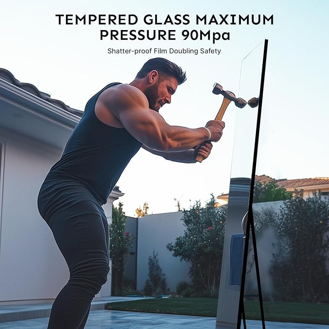 Kosmonia 58"x18" Full Length LED Mirror with Lights, 3 Color Modes & Dimmable Brightness, Wall Mount/Standing/Lean-On Floor Mirror for Bedroom, Vanity, Dressing Room