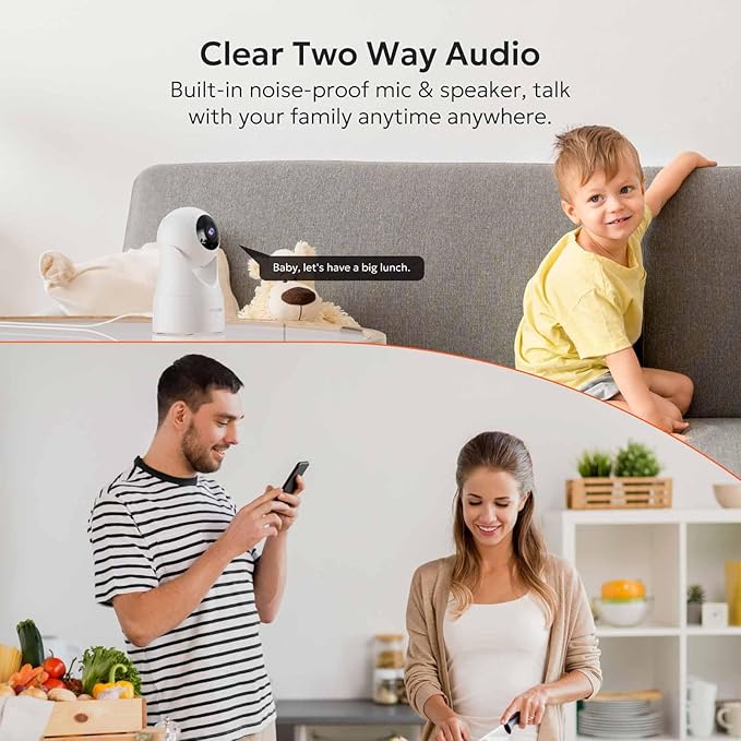 owltron 4pcs Indoor Pan/Tilt Security Camera 2K, Smart Cam for Home Security with Motion Detection, 2.4G WiFi with Phone APP, Baby/Pet Camera with IR Night Vision & Two Way Talk
