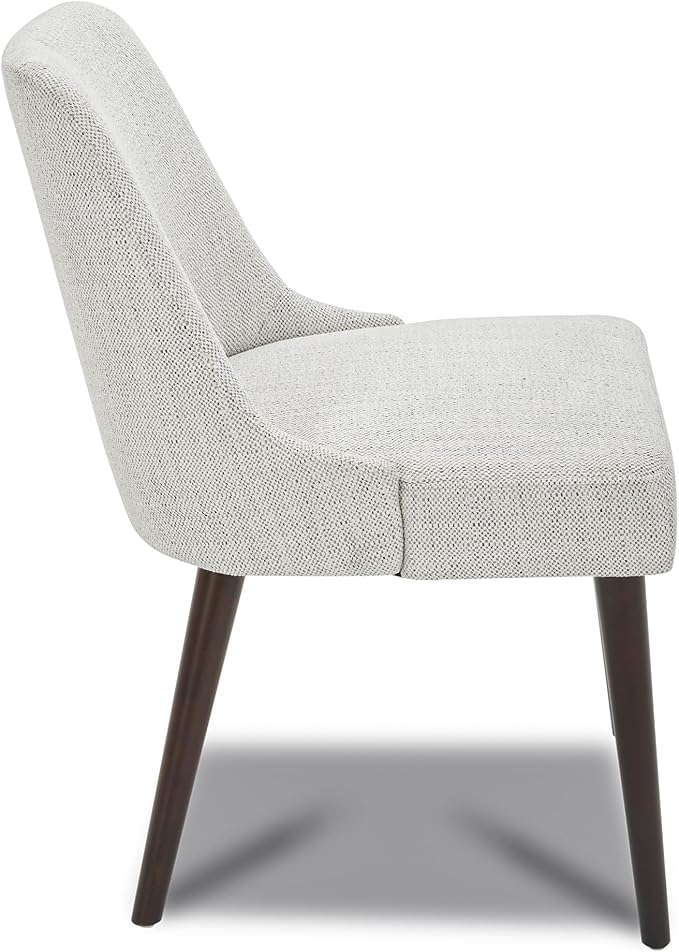 CHITA Mid-Century Modern Dining Chair, Upholstered Fabric Accent Chair,Set of 2, Ivory