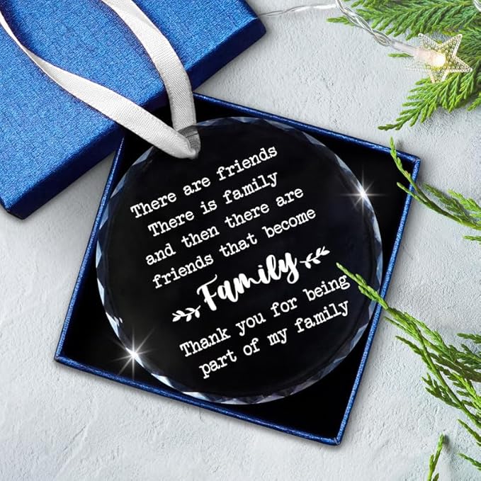 Christmas Friend Gifts for Women Men - Glass Christmas Ornaments for Tree Decorations - Friends Birthday Gifts for Women BFF Bestie, Unique Stocking Stuffers Gift Ideas for Xmas Decorations
