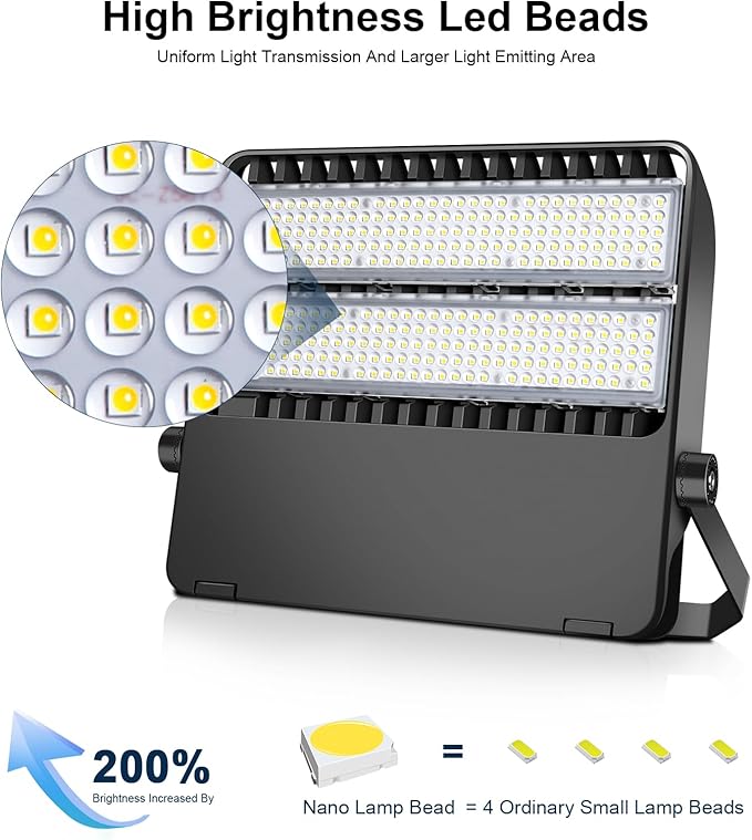 LED Stadium Lights, Outdoor Super Bright 240 Watt 36000 Lumen Stadium Flood Light, 5000K 120° Wider Lighting Angle Commercial Arena Lights 110Volt-277Volt (3 Pack)