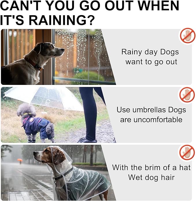 BEAUTYZOO Dog Raincoat Hooded Slicker Poncho, Waterproof Windproof Rain Jacket Hood with Harness Built in, Adjustable Reflective Duck Design Rain Coats for Small Medium Dogs Puppies, Yellow Size L