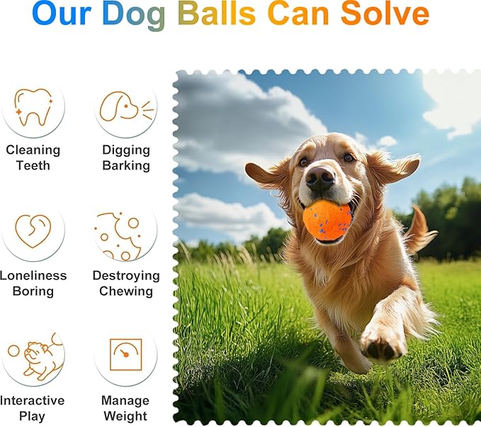 Interactive Dog Toys Ball, Automatic Moving, Bouncing Chew Toys, E-TPU Material, Suitable for Large and Medium-Sized Dogs, Used for Boredom Relief and Daily Training, USB Rechargeable (Orange-1)