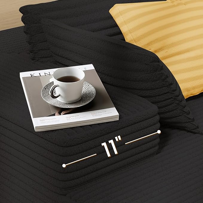 105.5" Modular Sectional Sofa L-Shape, Modular Cloud Sofa with Deep Seat for Living Room Bedroom, Upholstered Couches No Assembly Required (Black Right Facing Chaise)