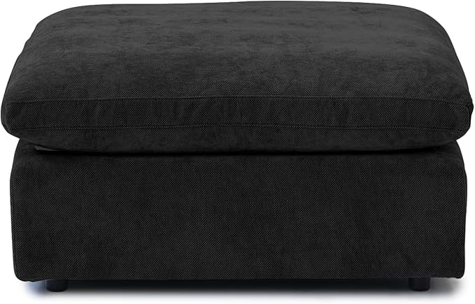 WJShome Modern Ottoman Module for Living Room, Cushion Covers Removable, Minimalist Comfy Breathable Footstool,Black
