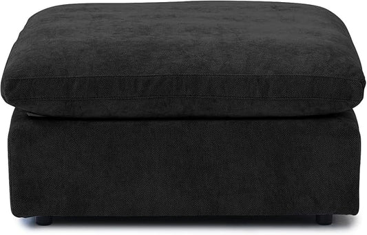 WJShome Modern Ottoman Module for Living Room, Cushion Covers Removable, Minimalist Comfy Breathable Footstool,Black