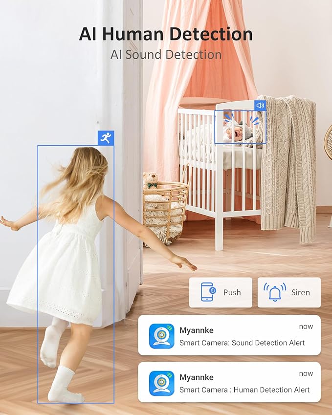 ANNKE 3.5K Pan-Tilt 360 Indoor Security Camera 2.4& 5GHz WiFi Cam, 6MP Pet/Dog/Baby Camera with Phone app,Two-Way Audio, Smart Human Detection, Works with Alexa,Night Vision,No Monthly Fee