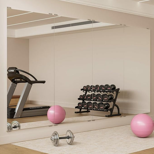 brisafe 2PCS 79"x47" Ultra-Light Wall Mirror for Home Gym & Yoga Studio, 9.9LB Shatterproof Full-Length Mirror with 0.04mm Nano Film, Easy Installation & Commercial Use (60% Insurance Savings)