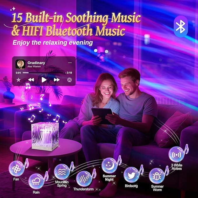 Christmas Projector Christmas Gifts for Teens,White Noise Sound Machine+18 Colors+Bluetooth Music+Remote Control Northern Lights Projector Aurora Light Projector for Bedroom,Christmas Stuff Room Decor