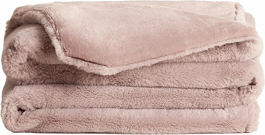 UnHide Lil’ Pet Marsh - Faux Fur Pet Blanket - Extra Soft, Lightweight, Durable Pet Blanket - Machine Washable - for Bed Cover, Couch Protection, and Crate Comfort - Rosy Baby, 34” x 44”