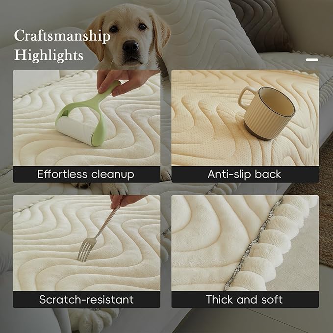 Couch Covers for 3 Cushion Couch Sofa Pet Friendly,Non-Slip Sofa Cover Washable