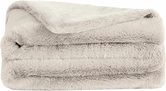 UnHide Lil’ Pet Marsh – Faux Fur Pet Blanket – Extra Soft, Lightweight, Washable Dog Blanket – Comfort and Protection for Couch, Crate, or Bed – Snow White 34 x 44