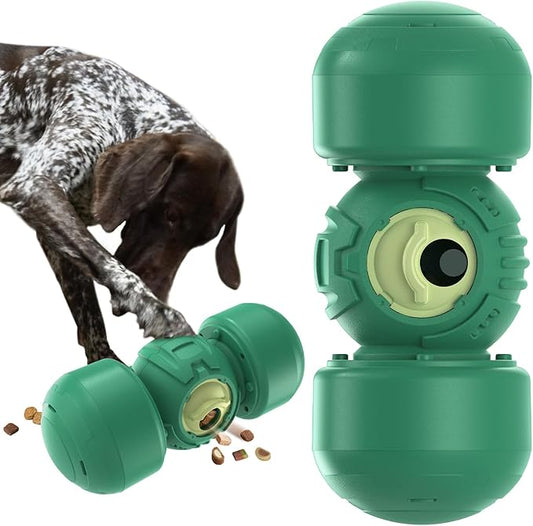 KADTC Extra-Large Dog Treat Dispenser Toy Rolling Giggling Indestructible Durable Bone Puzzle Feeder Toys Adjustable Food Dispensing Speed for Medium/Large/Extra-Large Dogs Aggressive Chewers