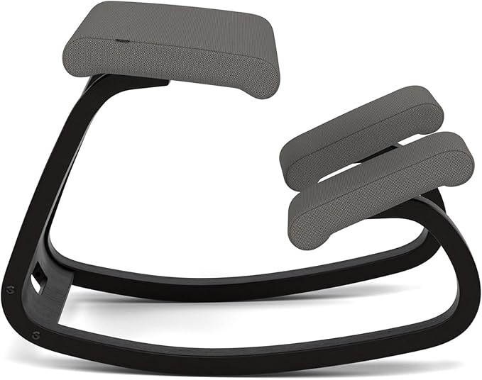 Varier Variable Black/Grey Ergonomic Office Kneeling Chair – Active Sitting, Rocking Seat for Home, Study & Posture Support – 10 Year Quality Guarantee