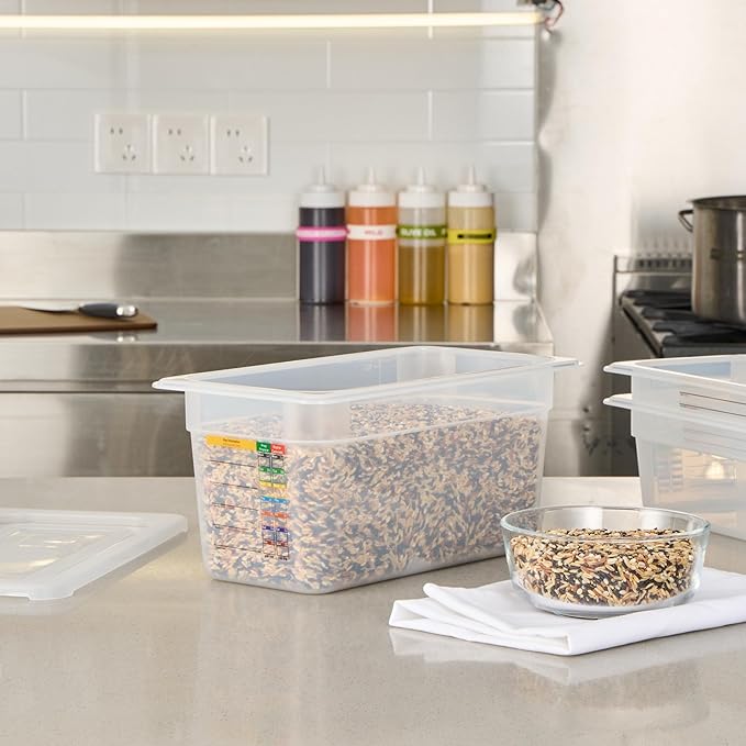 Restaurantware Food Storage Container 1 Pack of 12.7 x 6.8 x 5.9 Inches Plastic Stackable Storage Box White Reusable Label Container Dishwasher Safe For Restaurants And Kitchens