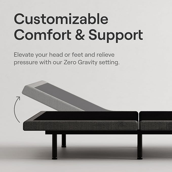 Nectar Full Adjustable Base & 12” Hybrid Mattress (New Version) - Head & Foot Incline - Medium Firm Memory Foam & Coils - Cooling Top Layer - 3 Massage Settings - 365-Night Trial & Forever Warranty