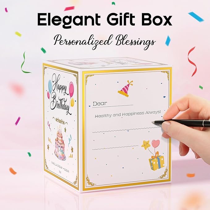 Birthday Candles Gifts for Women, Birthday Gifts for Women Men, 9 oz Happy Birthday Candle with Vanilla Birthday Cake Scent, Women Friendship Ideas