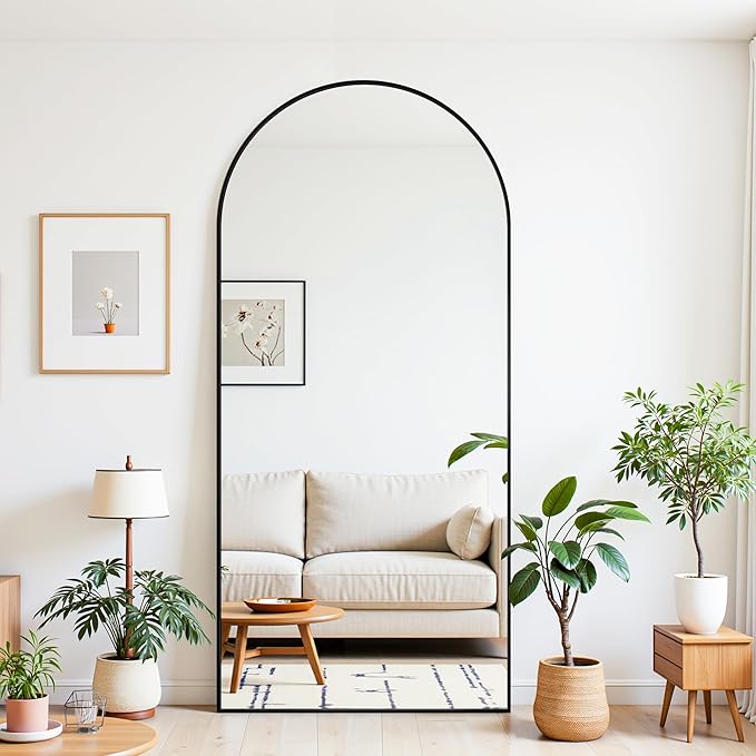 Floor Mirror, 76"×34" Full Length Mirror with Stand for Bedroom Living Room, Black