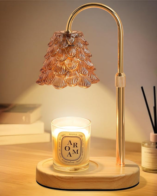 Seniny Electric Candle Warmer Lamp - with Time Dimmable Adjustable Height Candle Lamp Warmer for Jar Candles,Christmas Wax Melt Wamer, Birthday Gifts for Women Mom, House Warming Gifts New Home Decor
