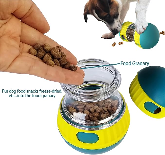 Dog Food Puzzle Toys, Adjustable Dog Treat Dispensing Dogs Toys, Interactive Chase Slow Feeder for Boredom and Stimulating, IQ Training for Small Medium Dogs