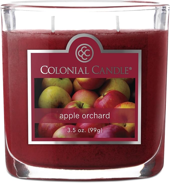Colonial Candle Apple Orchard Scented Jar Candle, 2 Wick, 3.5 oz, Mottled Wax Candle (Pack of 2)