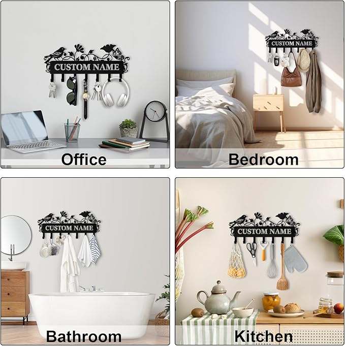 Personalised Key Holder for Wall, Garden Tool Organizer, Key Holder Wall Mount, Garden Decor, Heavy Duty Key Organizer Rack for Outdoor Yard Entryway Office Storeroom, Gardening Gifts