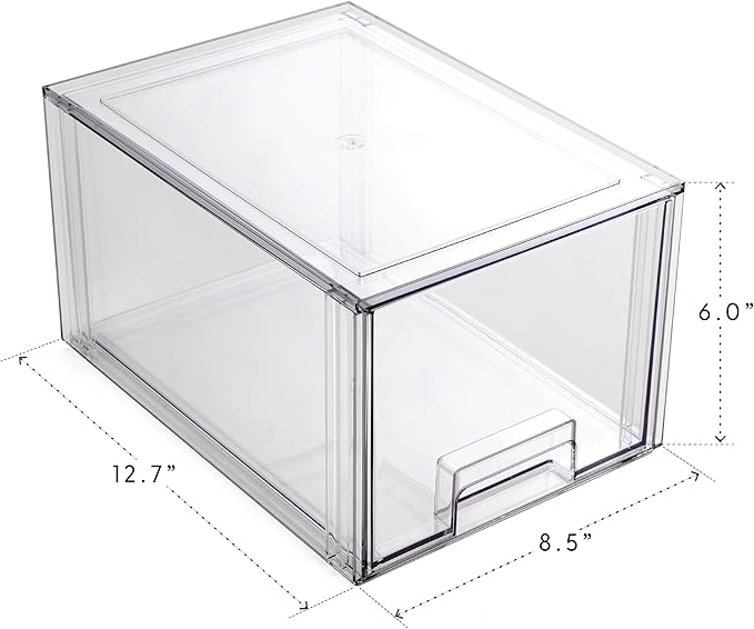 BINO | Stackable Storage Drawers, Tall Small - Clear | THE CRATE COLLECTION | Storage Bins With Drawers Bathroom Organizers and Storage Organization and Storage Under Sink Organizer Vanity Cabinet