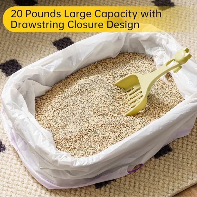 60 Count Self-Cleaning Litter Box Liners Compatible with Litter Robot 4/3, Leakproof & Odor-Control Design, 2x Thicker Material Than Standard Liners, Automatic Cat Litter Box Accessories