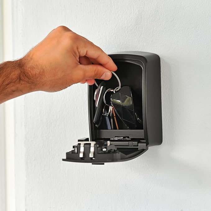 Iron Lock® Key Lock Box XXL Wall Mount – Waterproof Outdoor Key Safe with Heavy-Duty Metal Body & 4-Digit Combination – Lock Box for Keys Outside for Home, Rentals & Realtors (Black, XXL)