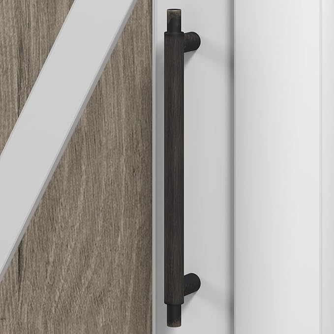 Bush Furniture Key West Computer Desk with Storage | Farmhouse PC Table for Home Office in Pure White and Shiplap Gray | 54W x 24D