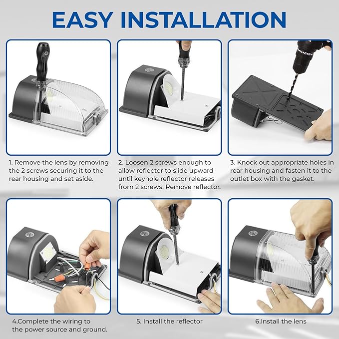 CINOTON 26W LED Wall Pack Light with Dusk to Dawn Sensor, 3000LM [100-277Vac] LED Wall Lights IP65 Waterproof Outdoor Security Flood Lighting for Garage Warehouse Garden 5000K-Daylight 4 Pack