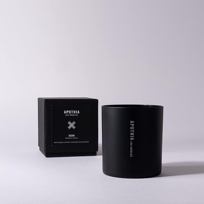 APOTHIA - ICON Candle | Espresso Beans & Blood Orange I Scented Candles with Premium Soy Wax Blend I 60 Hour Long Burning I 8 oz I Luxury Quality in Decorative Jar