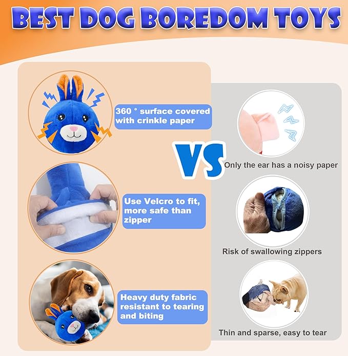 BABOLI Automatic Moving Dog Toy for Boredom, Attractive Bouncing Bunny Cover with a Talking and Vibrating Ball, USB-C Rechargeable Interactive Rabbit Dog Toy, Not for Aggressive Chewers