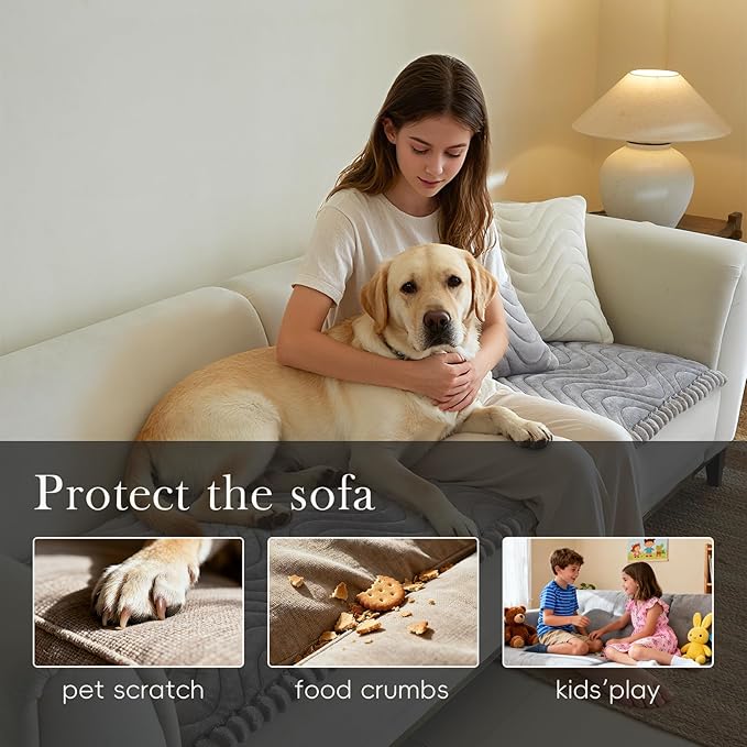 Couch Covers for 3 Cushion Couch Sofa Pet Friendly,Non-Slip Sofa Cover Washable