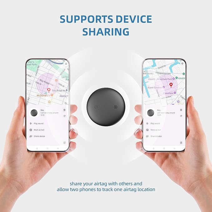 Android Air tag, IP68 Waterproof Bluetooth Tracker Tag, Google Certified Key Finder/Luggage Tracker/Item Locator Compatible with Google Find My Device for Wallet, Kids, Pets (2 Pack)
