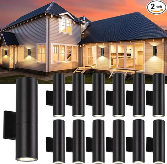 16 Pack 14inch LED Up & Down Wall Lights,18W E26 4000K Day White 1800LM Outdoor Wall Light Aluminum Body Waterproof IP65 led Porch Light for Wall Patio Garage Garden