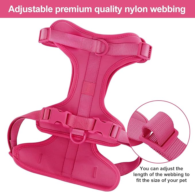 Wisedog No Pull Lightweight Dog Vest Harness with Soft and Comfortable Cushion, Breathable Mesh, for Small Medium Large Dogs Walking (XS(Neck: 7.48"-10.63";Chest: 10.63"-15.35"), Peacock Pink)