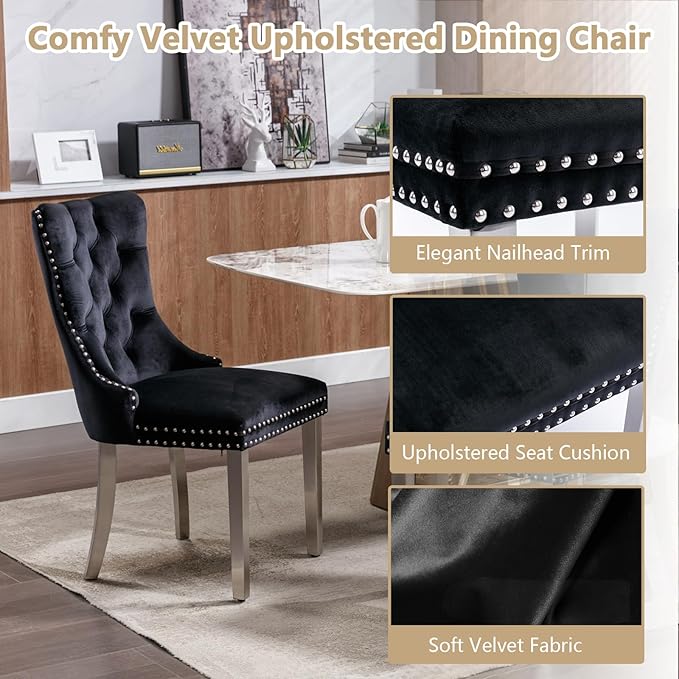 Goujxcy 7-Piece Dining Table Set Modern Faux Marble Dining Table Set for 6, Luxury 68" Long Faux Marble Kitchen Table with 6 Velvet Upholstered Chairs & Mirrored Stainless Steel Base