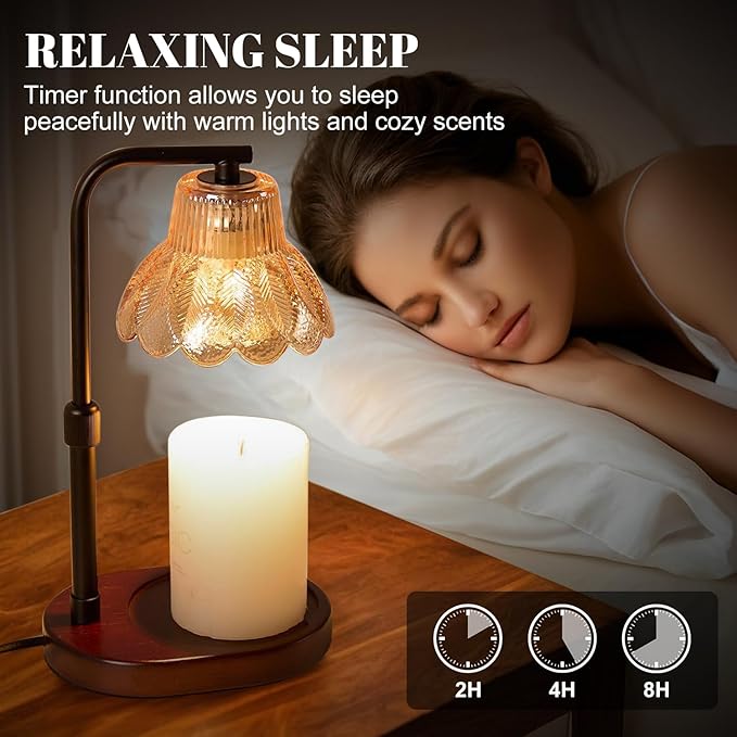 Candle Warmer Lamp with Timer and Dimmer-Candle Warming Lamp for House Warming Gifts,Brithday Gifts for Women Mom,Adjustable Height for Wax Warmer Lamp,Home Decor