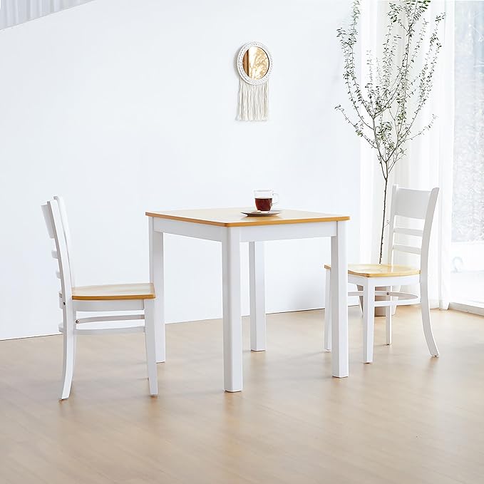 Livinia Cabin 33.5" Wooden Dining Table/Small Rectangular Modern Farmhouse Solid Wood Kitchen Table Desk (White Oak)